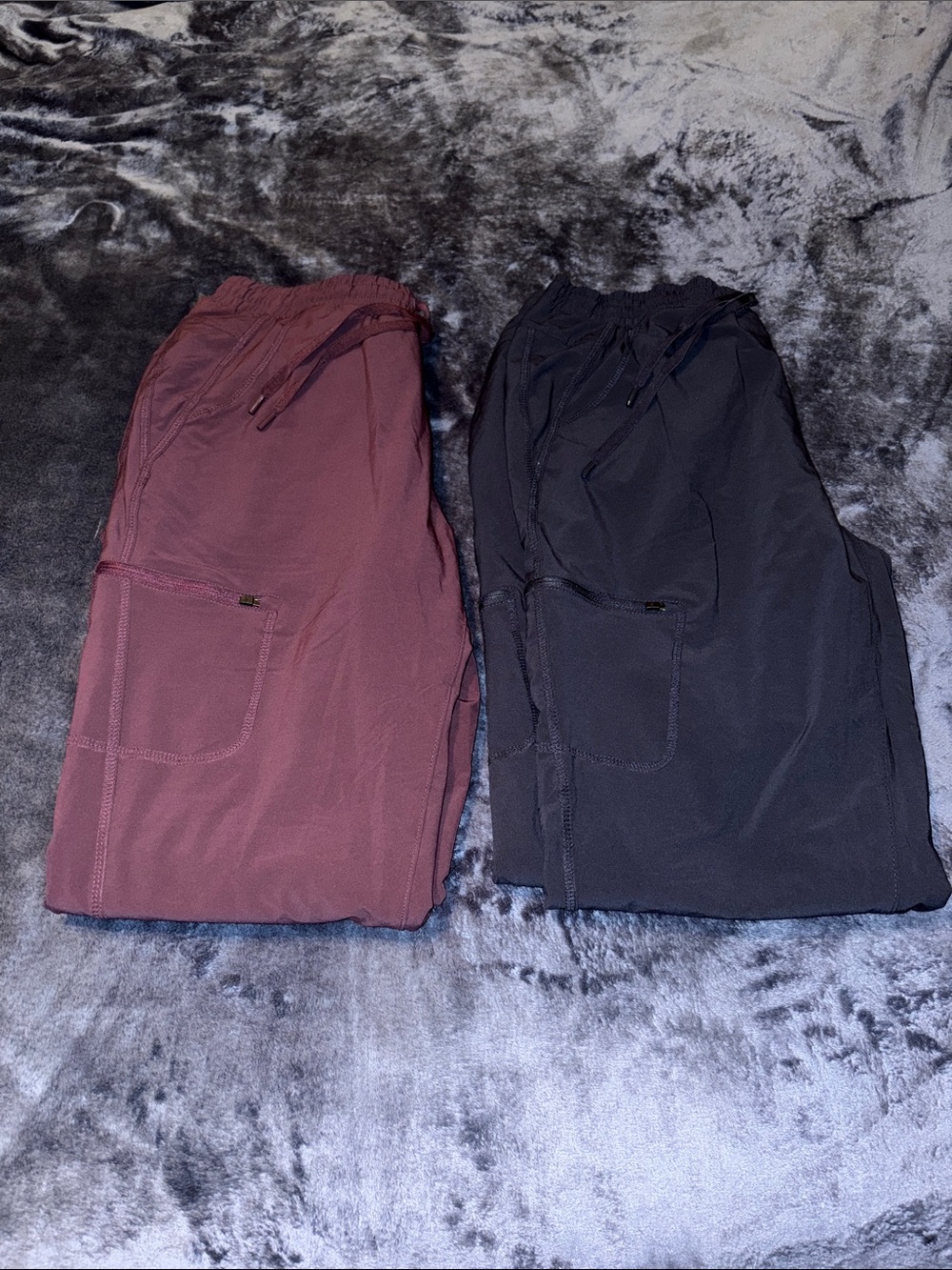 Women Stretch Jogger Pants - Blue and Burgundy size 10 in blue size 8in burgundy